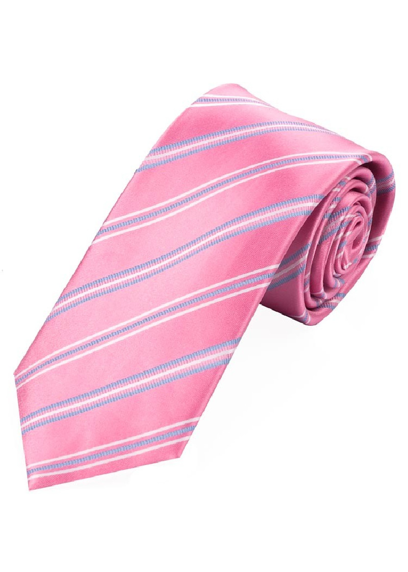 Cravatta da uomo con design a righe moderne Rosa
