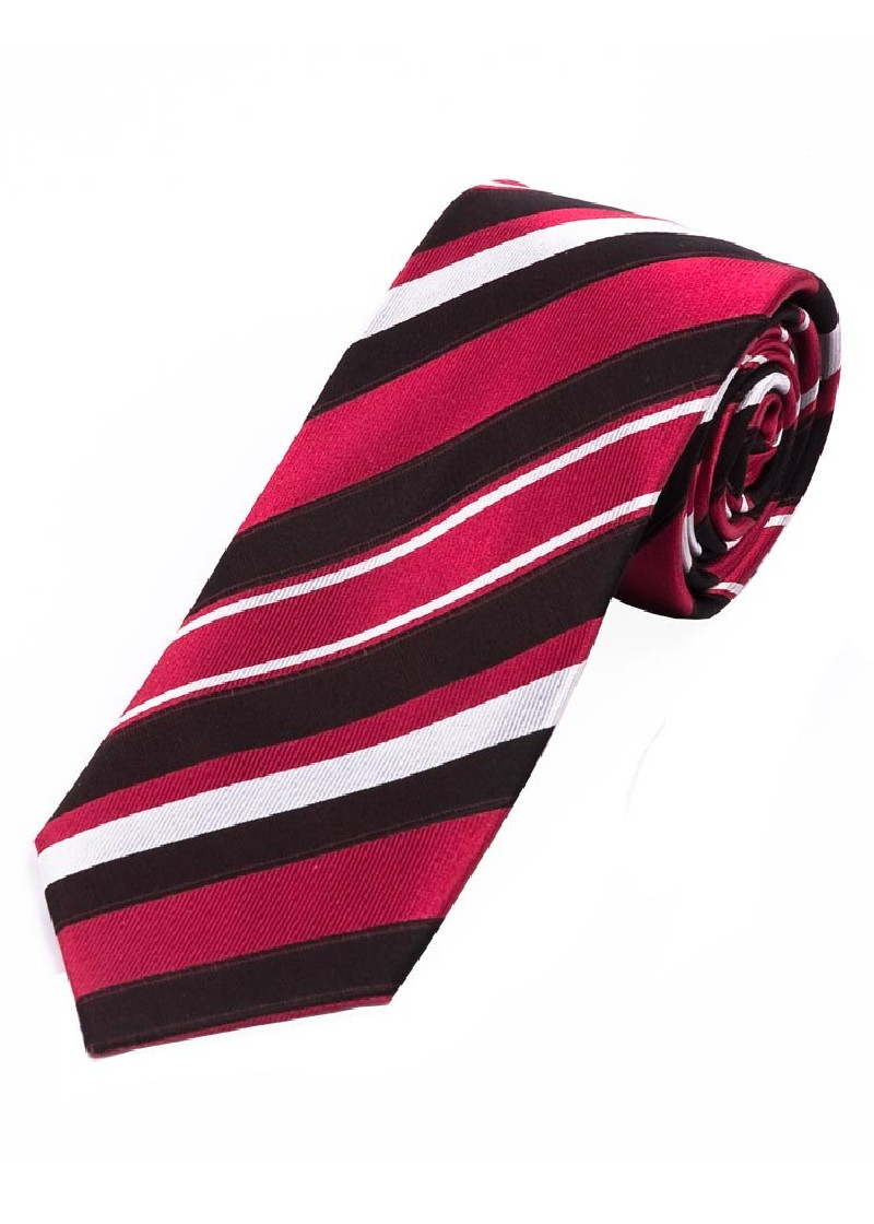 Cravatta con disegno a righe rosso bianco nero
