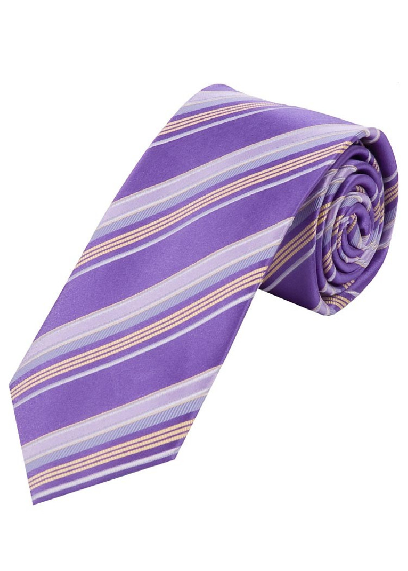 Cravatta Optimum con motivo a strisce viola bianco