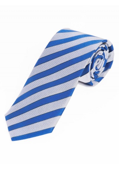 Krawatte schmal  modisches Streifen-Dekor weiß  ultramarin nachtschwarz
