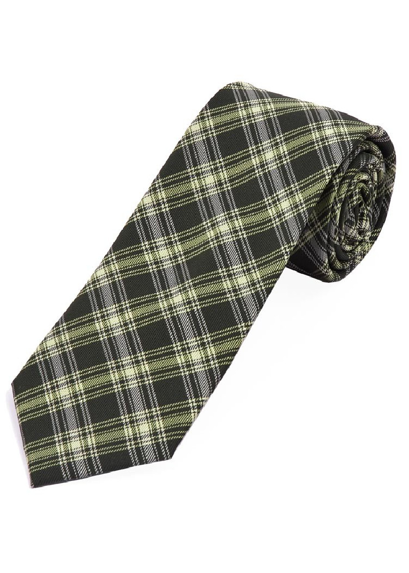 Cravatta elegante linea check verde oliva chiaro