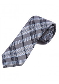 Krawatte elegantes Linienkaro dunkelblau eisblau