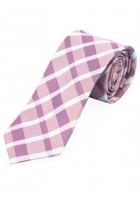 Cravatta business con design a quadri rosa...