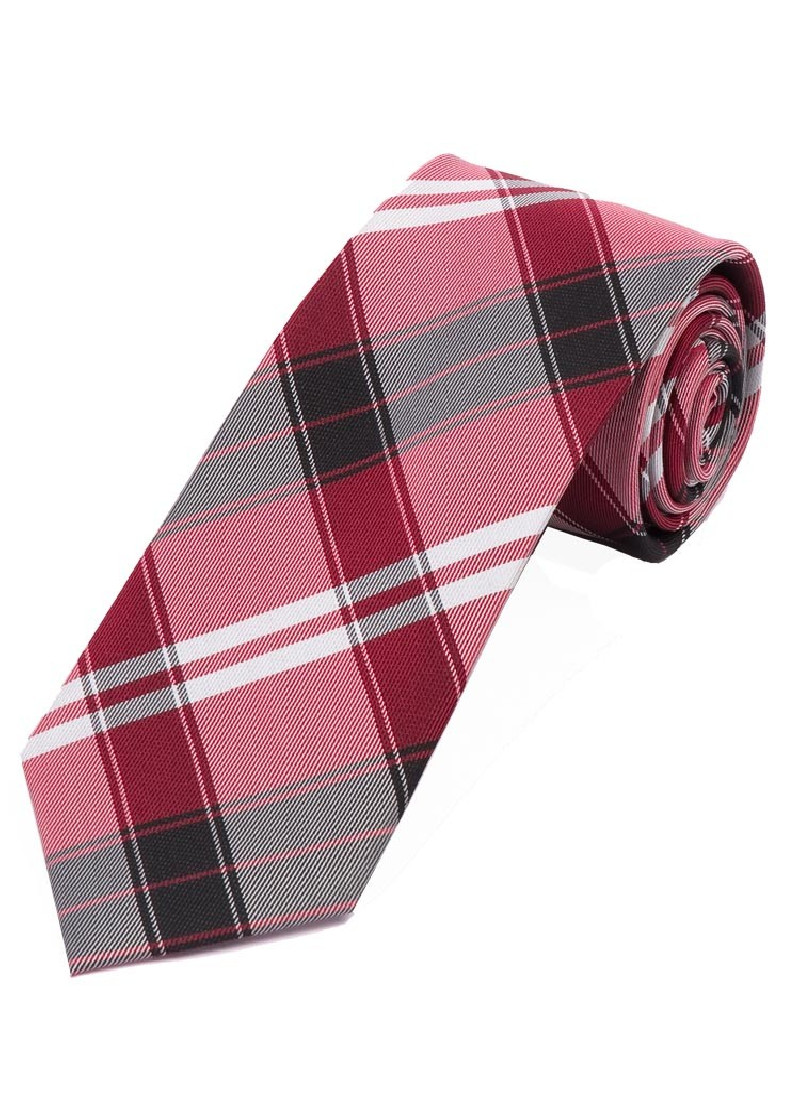 Cravatta Tartan Nero Bianco Rosso