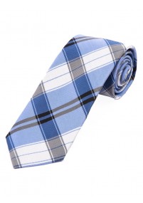 Cravatta tartan azzurro perla bianco