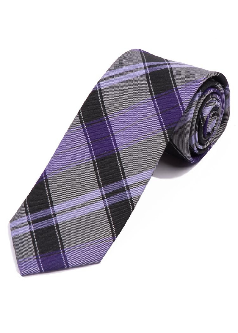 Cravatta con motivo Glencheck Nero Viola
