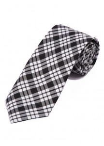 Cravatta uomo Tartan Nero Perla Bianco