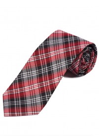Schottenkaro-Krawatte schwarz weiß und rot