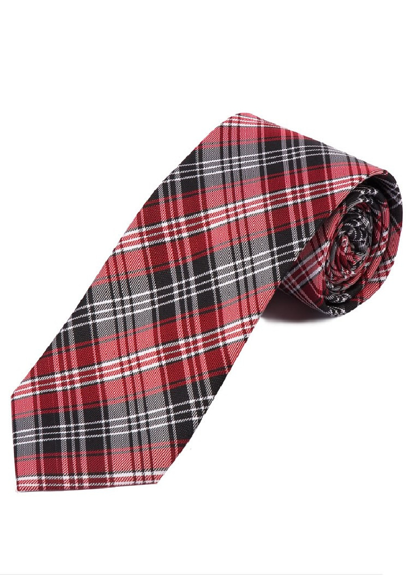 Cravatta con motivo Glencheck nero, bianco e rosso