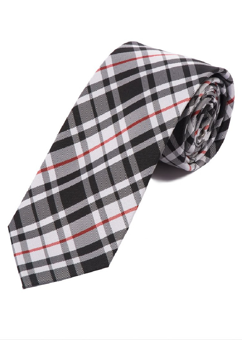 Cravatta tartan nero argento