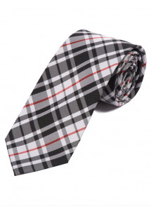 Cravatta tartan nero argento