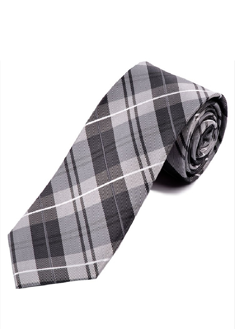 Cravatta con motivo Glencheck Nero Argento Grigio