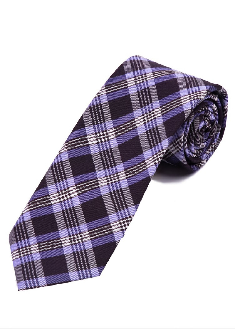 Cravatta business con motivo Glencheck Viola Perla