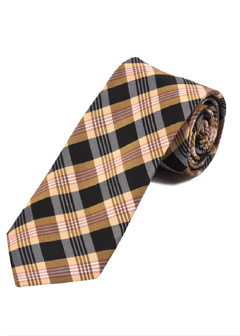 Cravatta da uomo con motivo Glencheck, nero