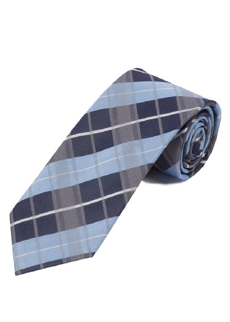 Cravatta business con motivo a quadri Tortora Blu