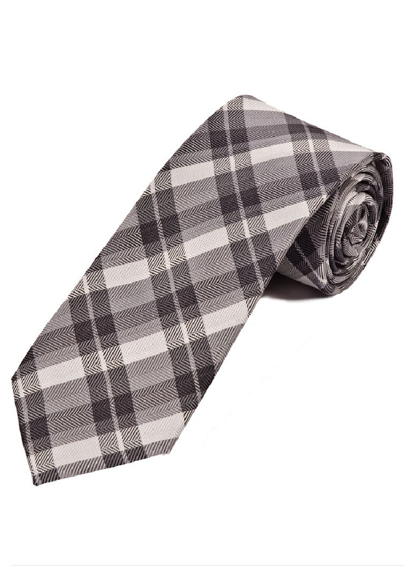 Cravatta Glencheck Design Uomo Nero Grigio Chiaro