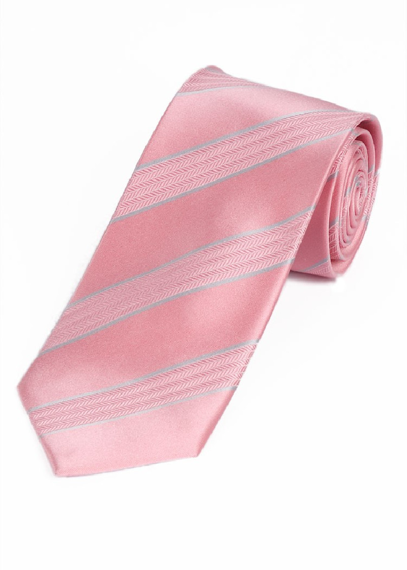 Cravatta business monocromatica a righe rosa di