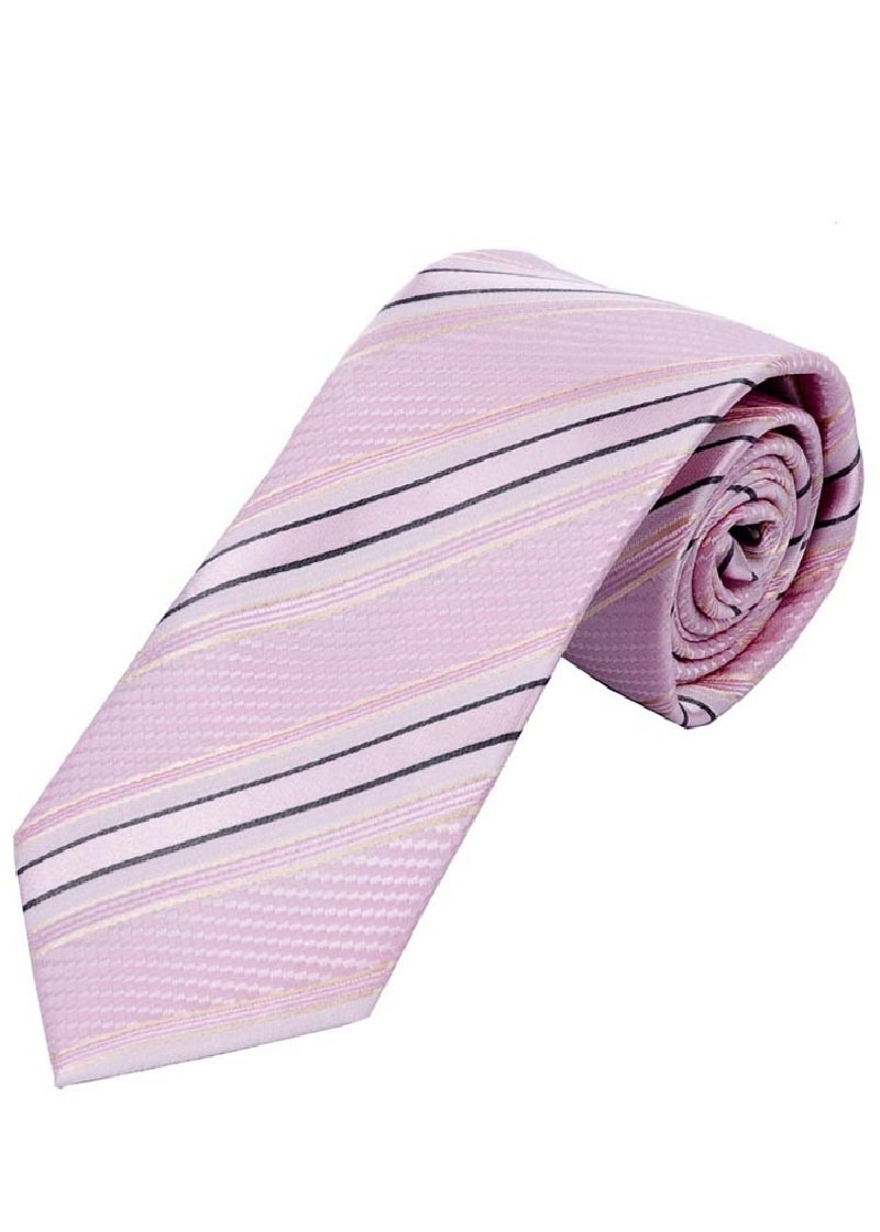 Cravatta struttura design a righe rosa notte nero