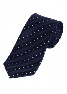 Cravatta a righe a pois blu navy