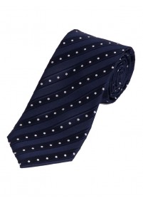 Cravatta stretta Linee a pois blu navy