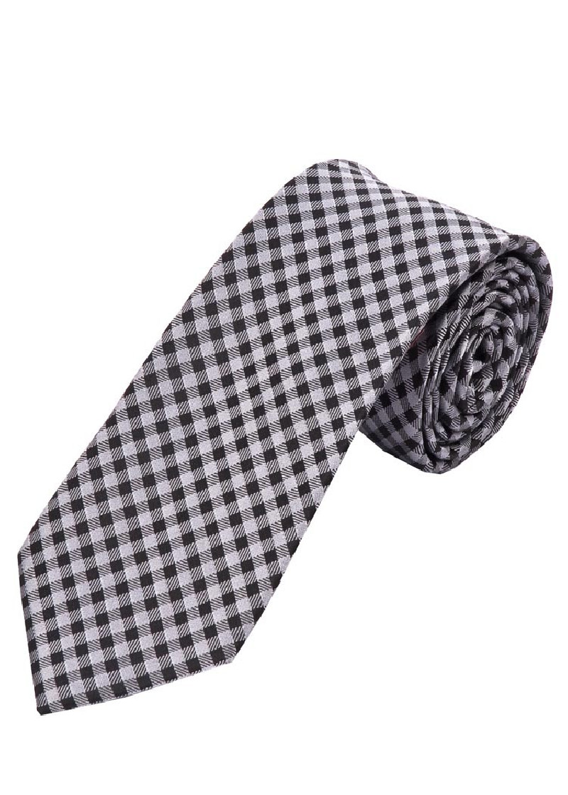 Uomo Cravatta Linear Structure Asfalto Nero