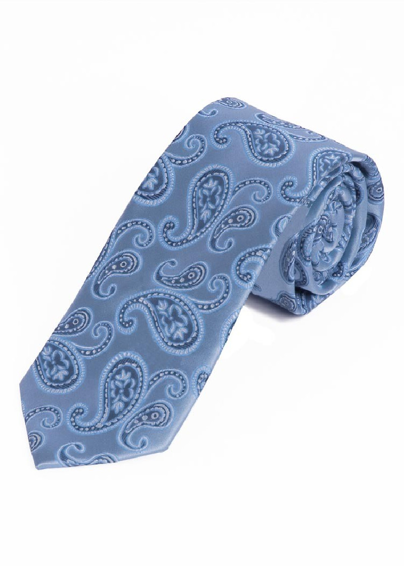 Cravatta Paisley Business a tinta unita blu chiaro