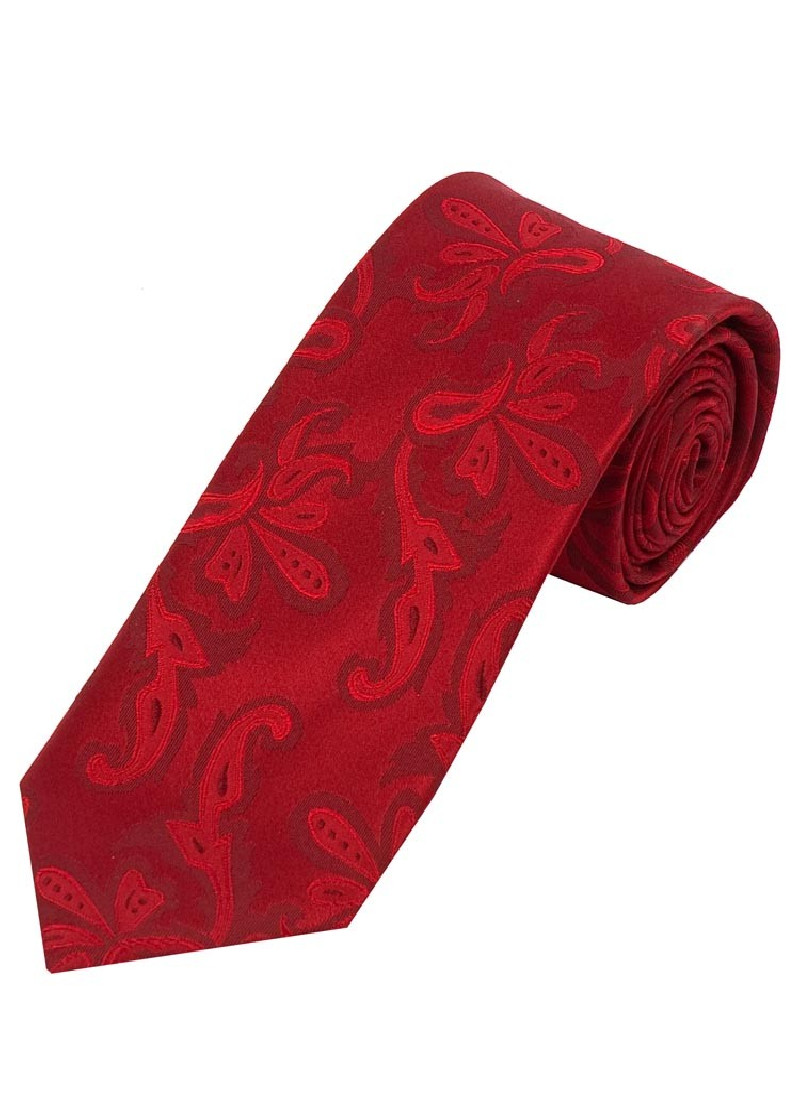 Cravatta con motivo Paisley in tinta unita rossa