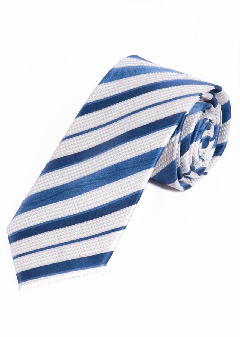 Cravatta a righe bianco blu