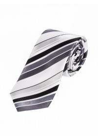 XXL cravatta elegante a righe bianco nero...