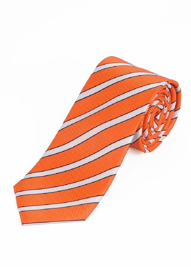 Cravatta business XXL con motivo a righe in rame,
