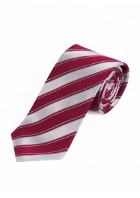 Streifen-Krawatte XXL perlweiß rot