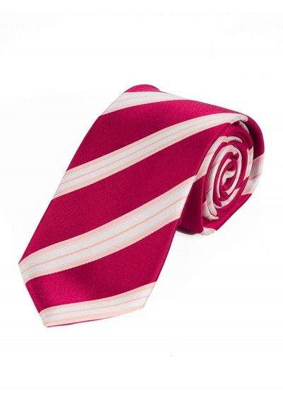 Krawatte XXL stilvolles Streifen-Dekor rot weiß lachsfarben