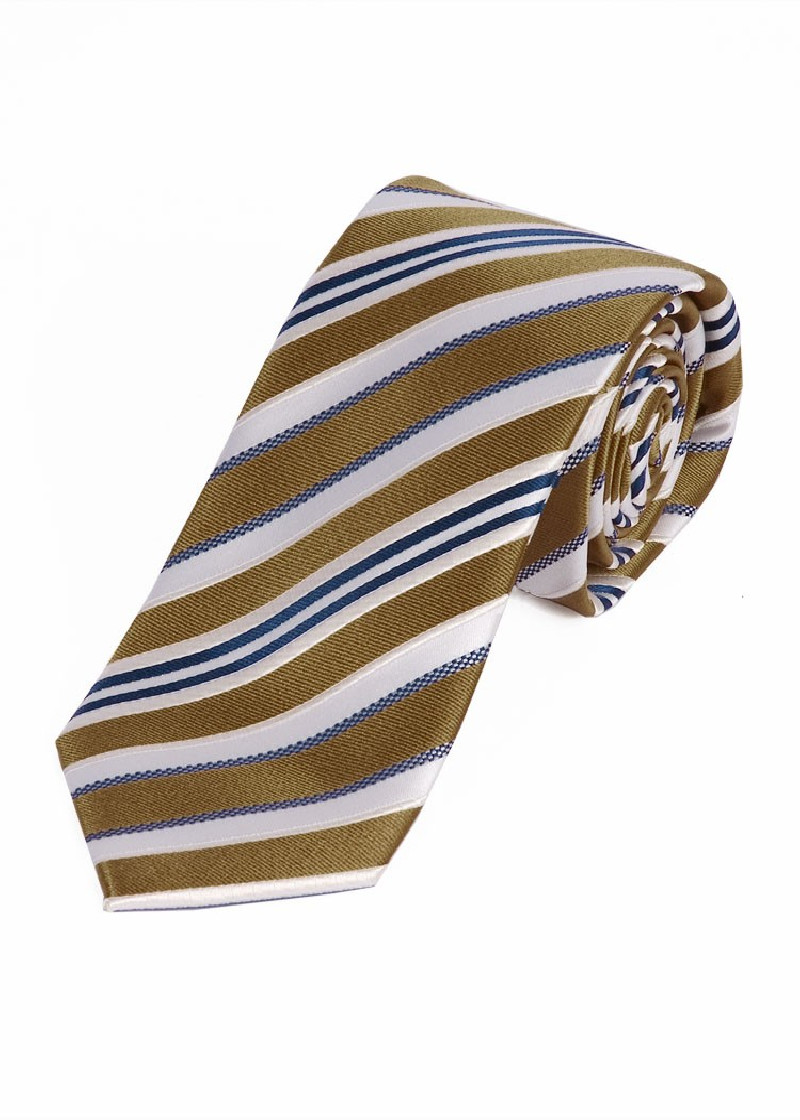 Cravatta business XXL con motivo a righe in bianco