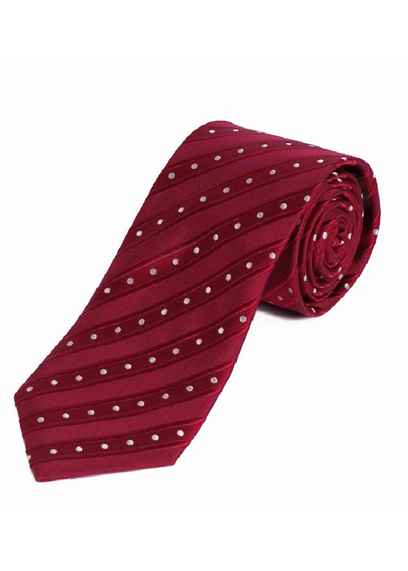 Cravatta da uomo con linee oversize a pois rossi