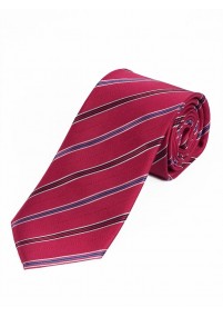 Krawatte Überlänge  modisches Streifen-Dessin rot weiß ultramarin