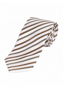 Krawatte Überlänge dünne Streifen weiß gelb