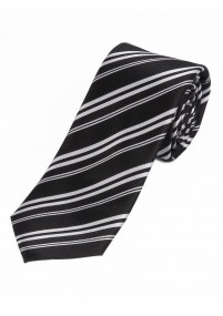 XXL-Streifen-Krawatte tiefschwarz weiß