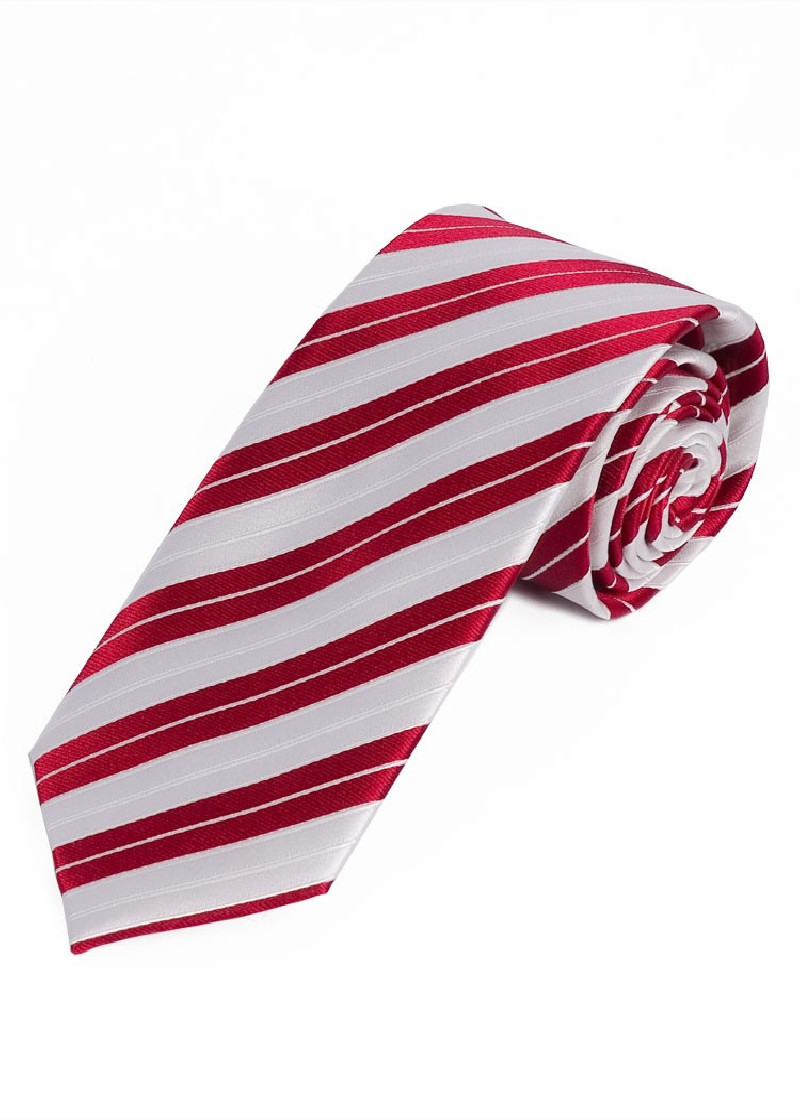 Cravatta maschile a righe XXL Perla Bianco Rosso