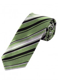 Markante Krawatte XXL gestreift tiefschwarz weiß grün