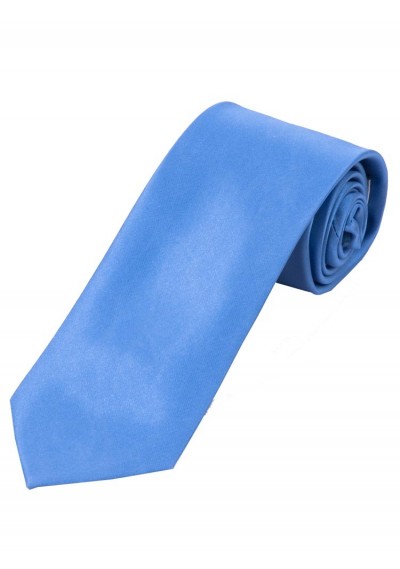 Überlange Satin-Krawatte Seide monochrom himmelblau
