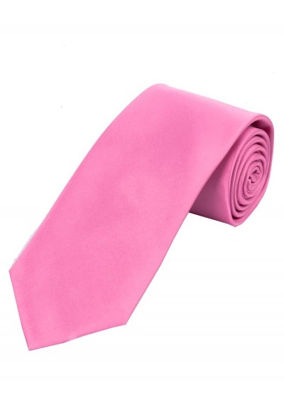 Überlange Satin-Krawatte Seide einfarbig rosa