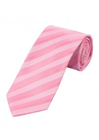 Cravatta a righe lunghe bianco rosato