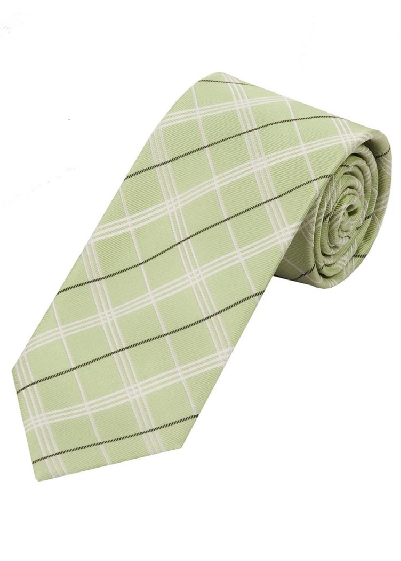 Cravatta extra lunga linea solida check verde
