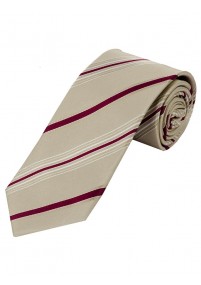 Modische  XXL Krawatte gestreift sandfarben bordeaux weiß