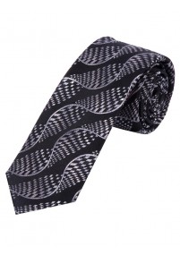 XXL cravatta con decoro a onda nero profondo