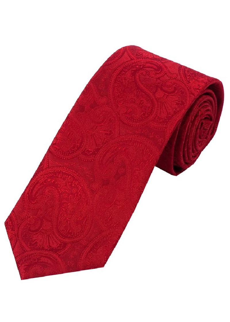 Cravatta Paisley XXL tinta unita rossa