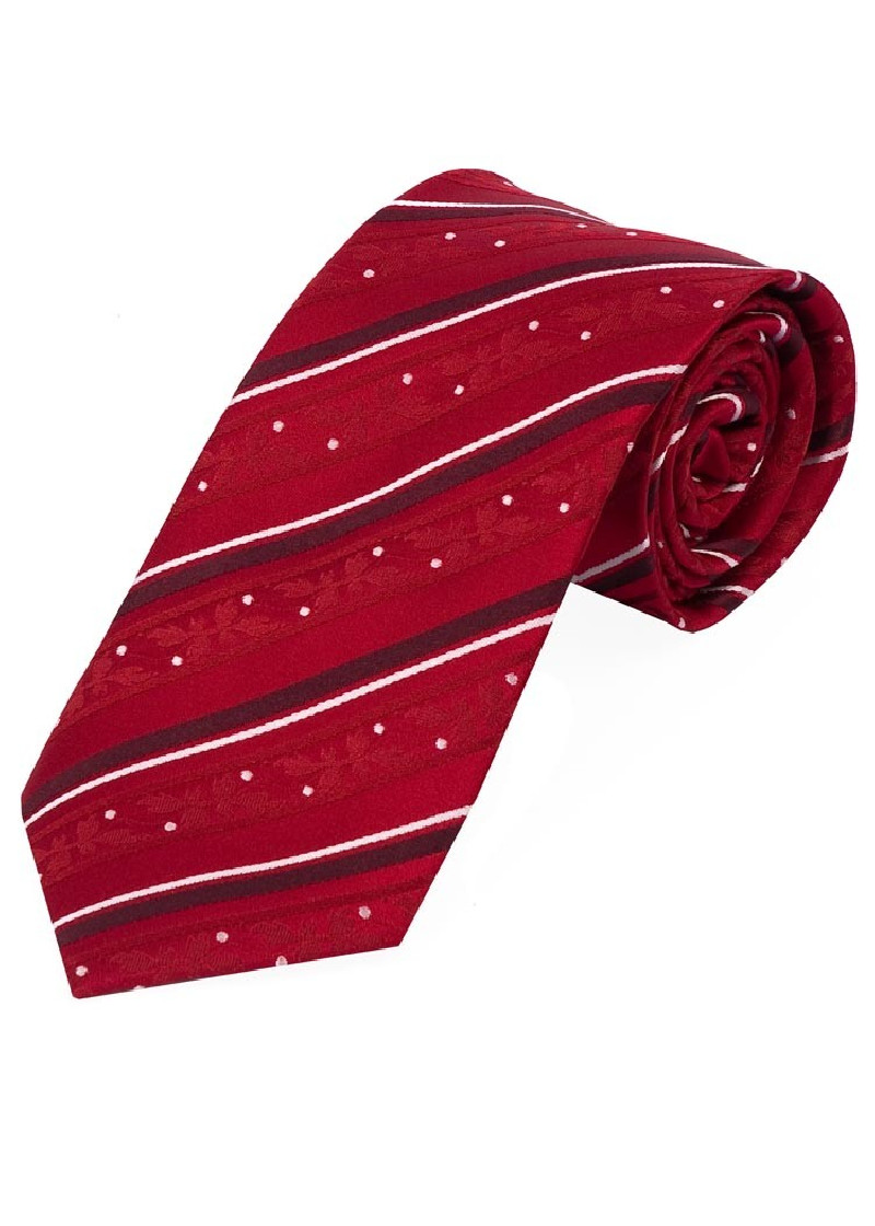 XXL Uomo Linee di cravatte a pois rosso