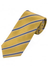 Lange Krawatte stylisches Streifenmuster  goldgelb royalblau schneeweiß