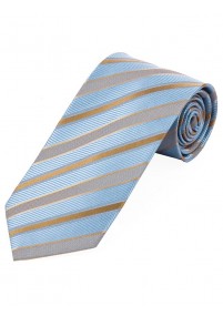 Cravatta lunga a righe azzurro crema