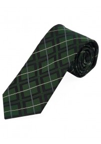 Cravatta lunga dignified line check verde...